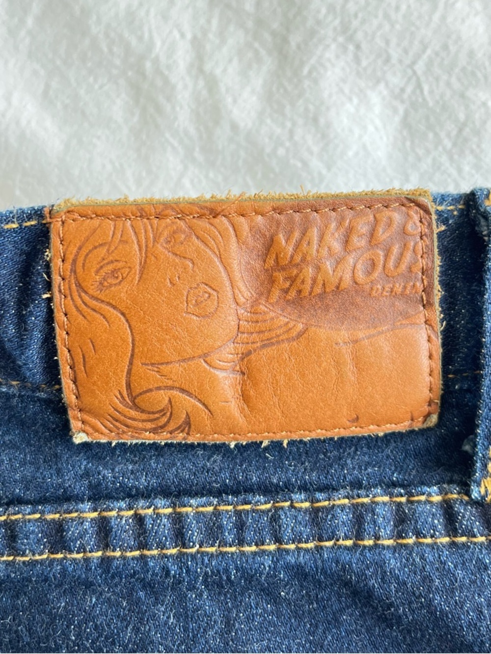 Naked & Famous Classic Fit Karui Stretch Selvedge Jeans High Rise 25 Blue Indigo - Picture 8 of 16